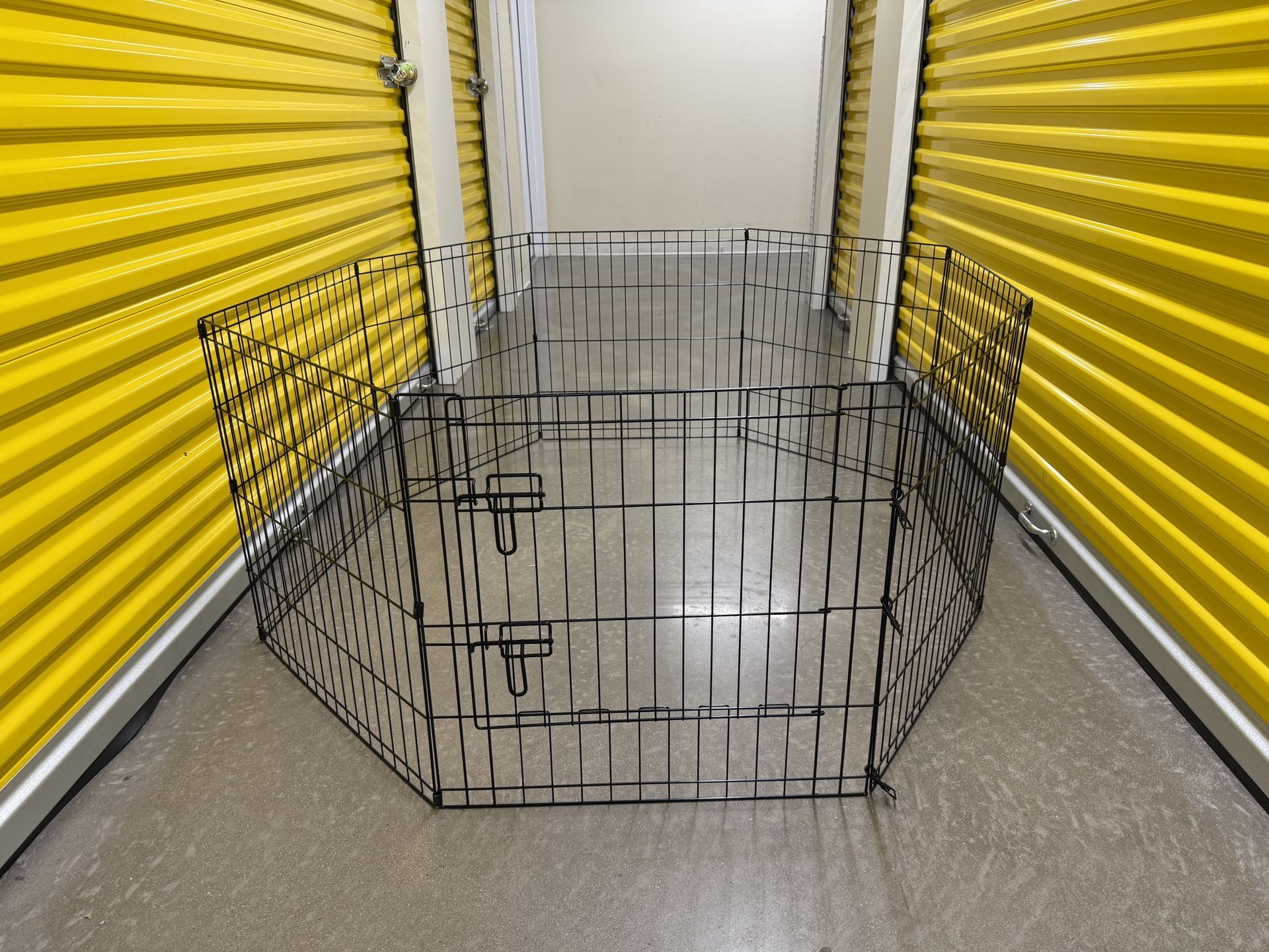 Foldable Collapsible Rabbit Dog Playpen Exercise Pen 24" High Black Door