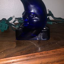 Colbalt Blue Stars And Moon Candle Holder 