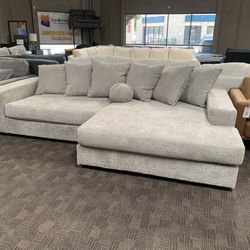 Deep Oversized Light Grey Sectional