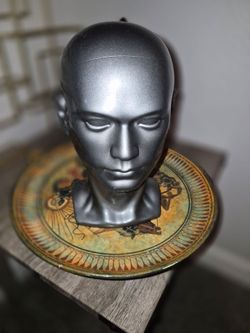 Silver Mannequin Head Display Stand