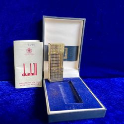 Vintage Gold Diamond Cut Dunhill Rollagas Lighter Super Mint Condition Works 1 Year Warranty 