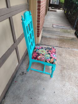 Floral wood chair