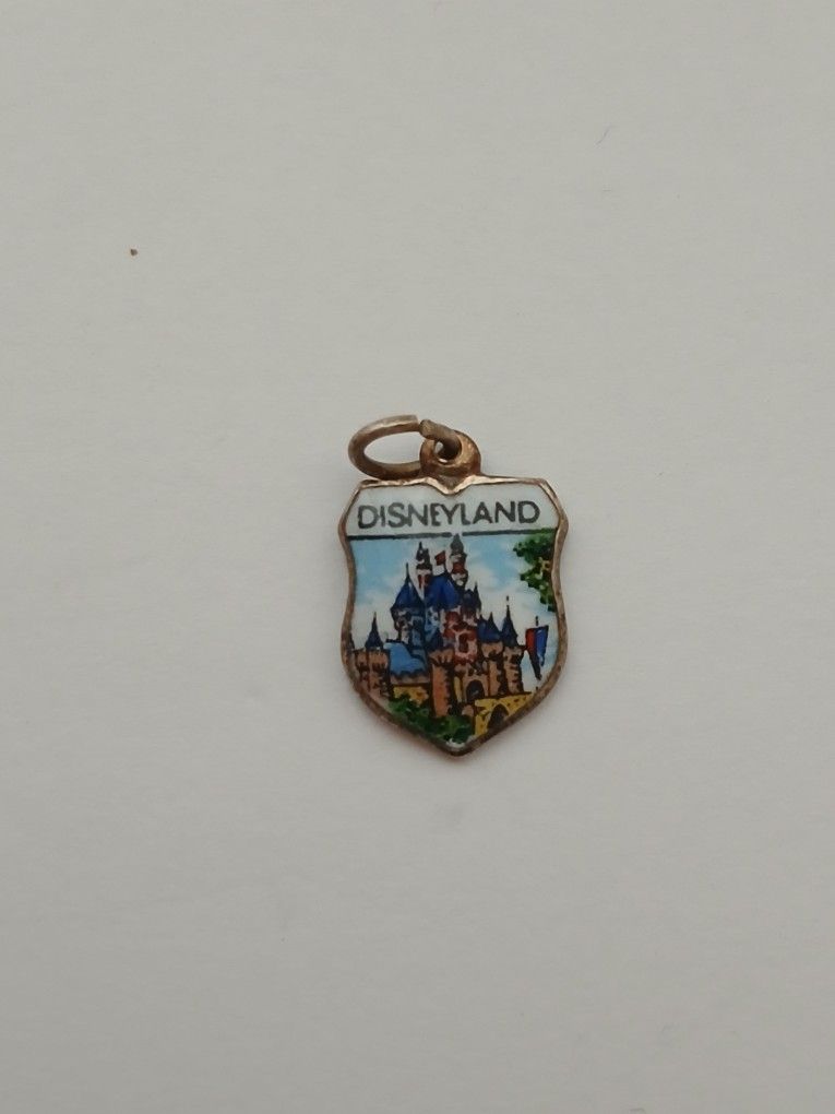 Vintage Disneyland Charm Shield Walt Disney Productions Stamped Made in Germany
