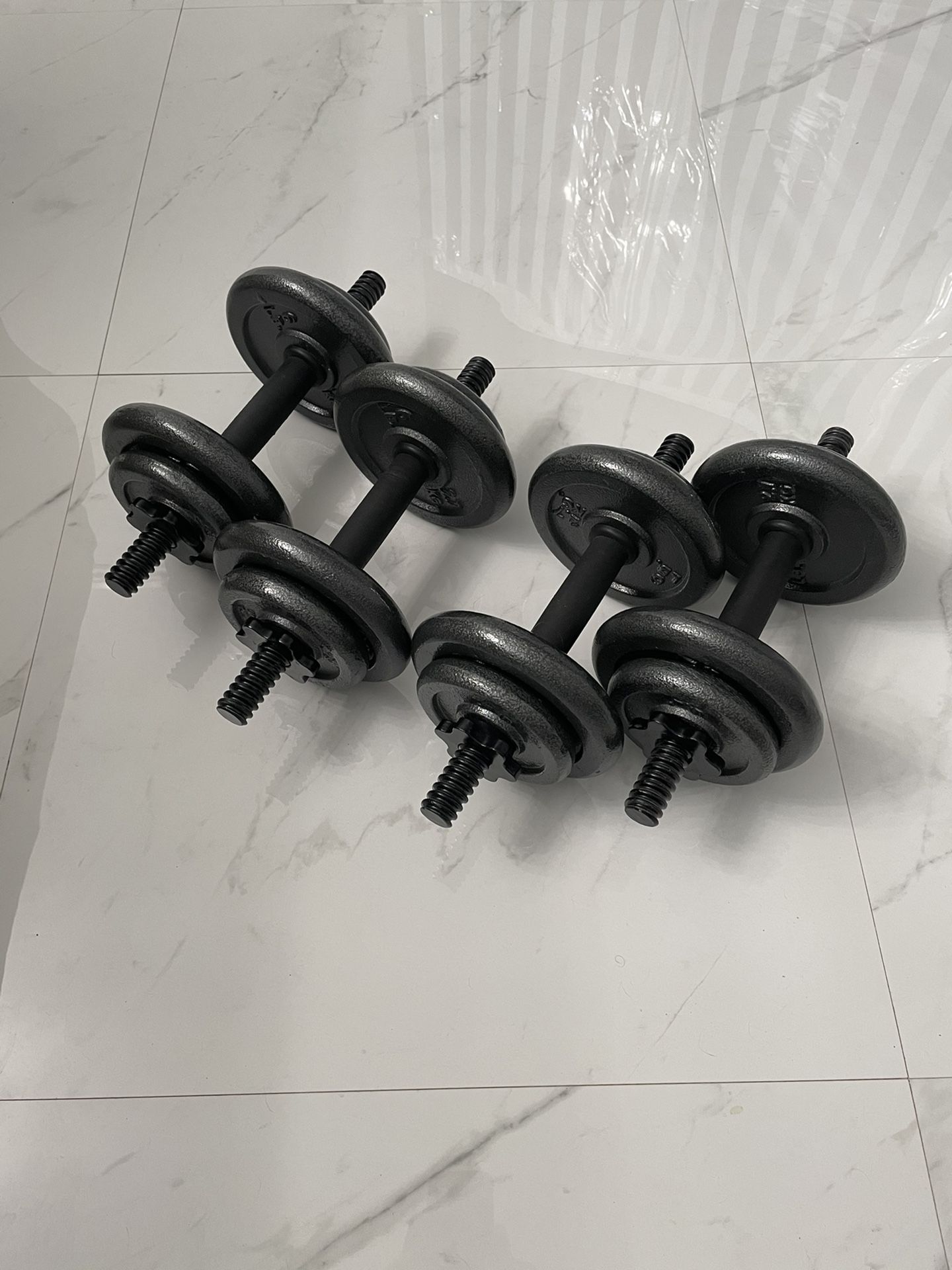 CAP Barbell 40 Lbs Adjustable Cast Iron Dumbbells Set Pair w/ Standard Plates