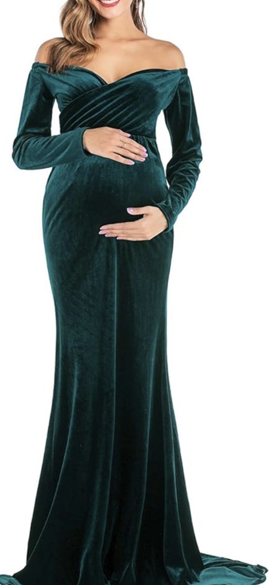 Beautiful Green Velvet Dress