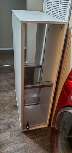 Under or over wood storage cabinets