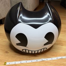 Bendy Character Head Storage Container Black White Plastic Collectible