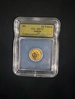 ICG-MS70  Gabon Congratulations Gold Coin