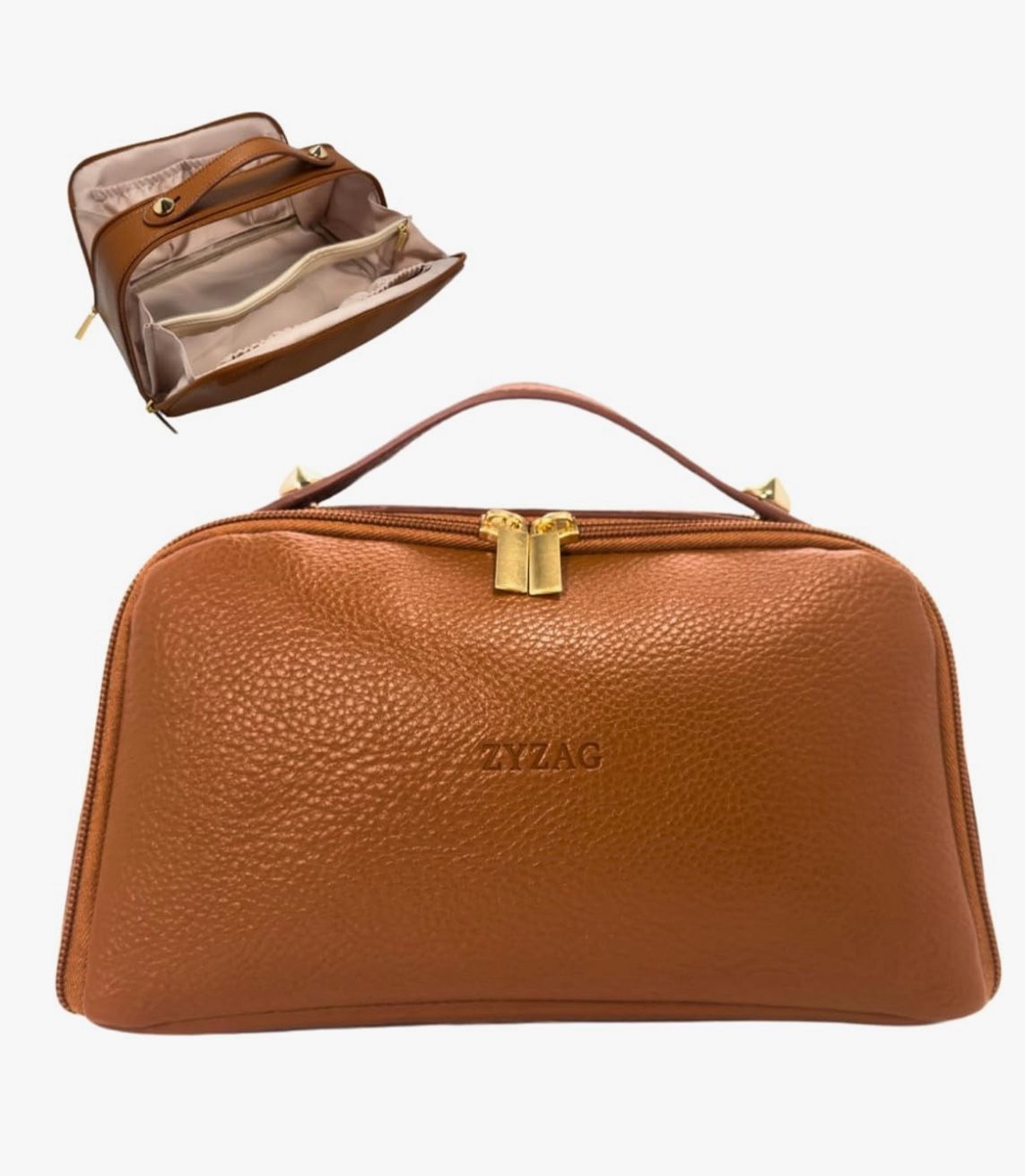 New Waterproof PU Leather Organizer Portable Pouch Toiletry Bag