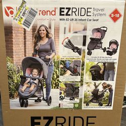 Baby Trend EZ Ride PLUS Travel System With EZ-Lift Infant Car Seat (gray/pink)