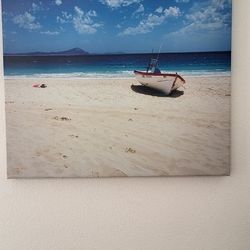 Boat On A Beach Canvas Picture