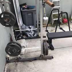 Weight Lifting Set (PLATES,BENCH,DIP BAR, RACK)