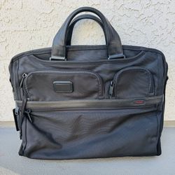 TUMI Alpha 2 Black Ballistic Nylon Organizer Laptop Briefcase