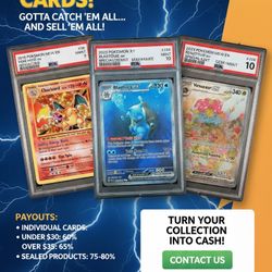 Offering CASH for your Pokemon cards 