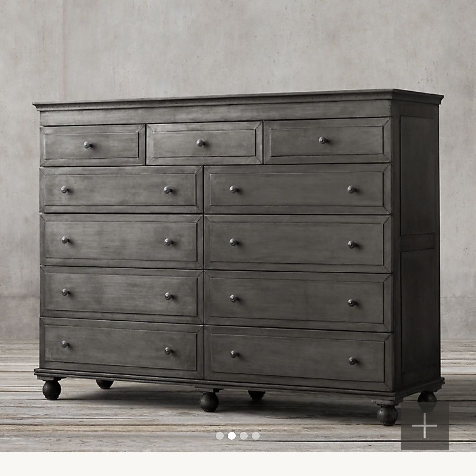 annecy metal wrapped dresser Restoration Hardware Annecy Metal Wrapped 11 Drawer Dresser at 1stDibs
