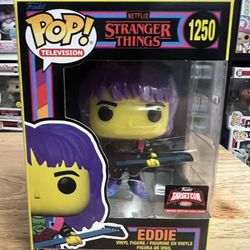 VAULTED EXC LE BLACKLIGHT Eddie Munson w/ Guitar Stranger Things Funko Pop #1250