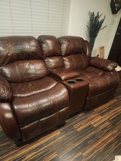 Brown couch set