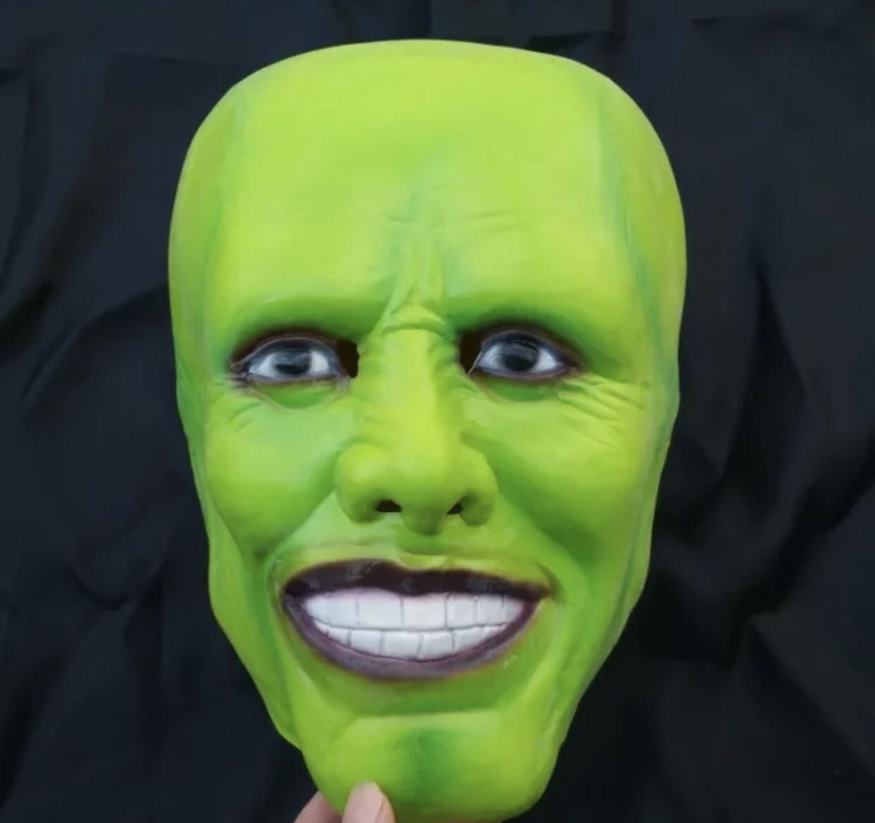 Movie The Mask Jim Carrey Green Latex Mask Cosplay Costume Halloween Party Prop