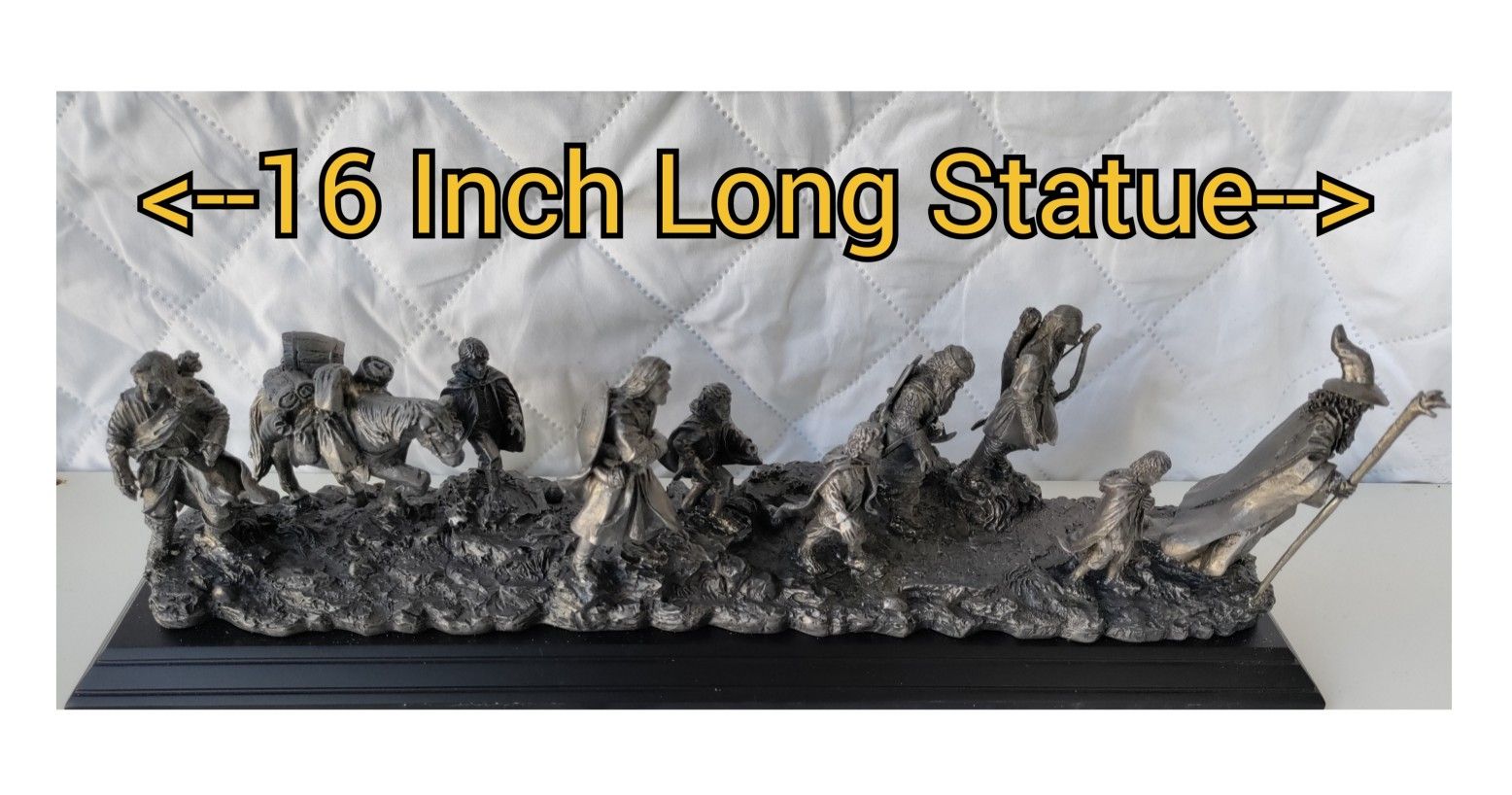 Fellowship Of The Ring - 16 Inch Long Lord Of The Rings Pewter Statue