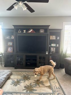 Dark Wood Entertainment Center Wall Unit