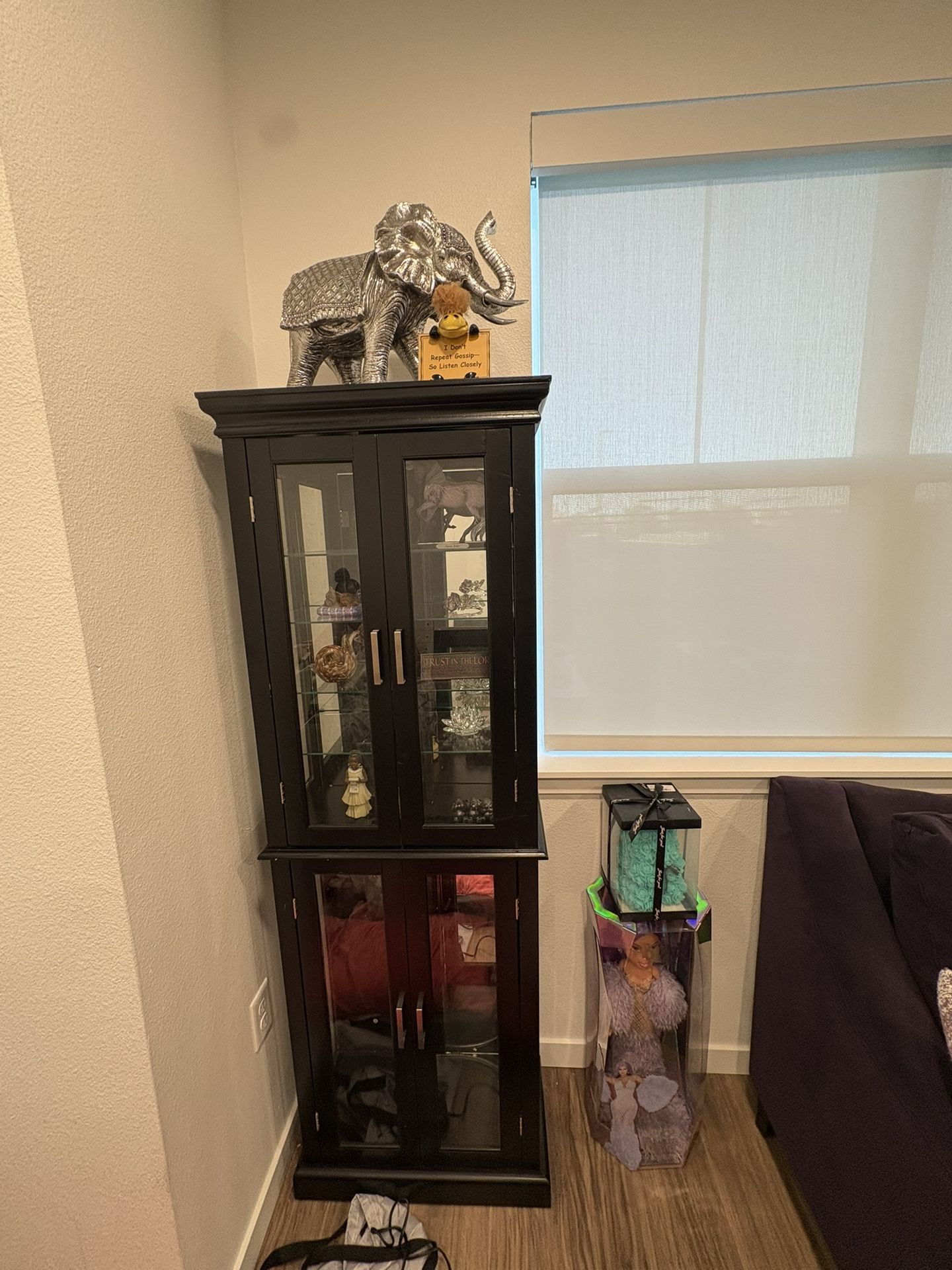 Black glass cabinet stand