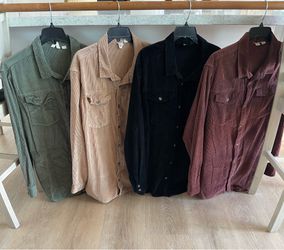 4 Roxy XL Corduroy Button-Down Shirts