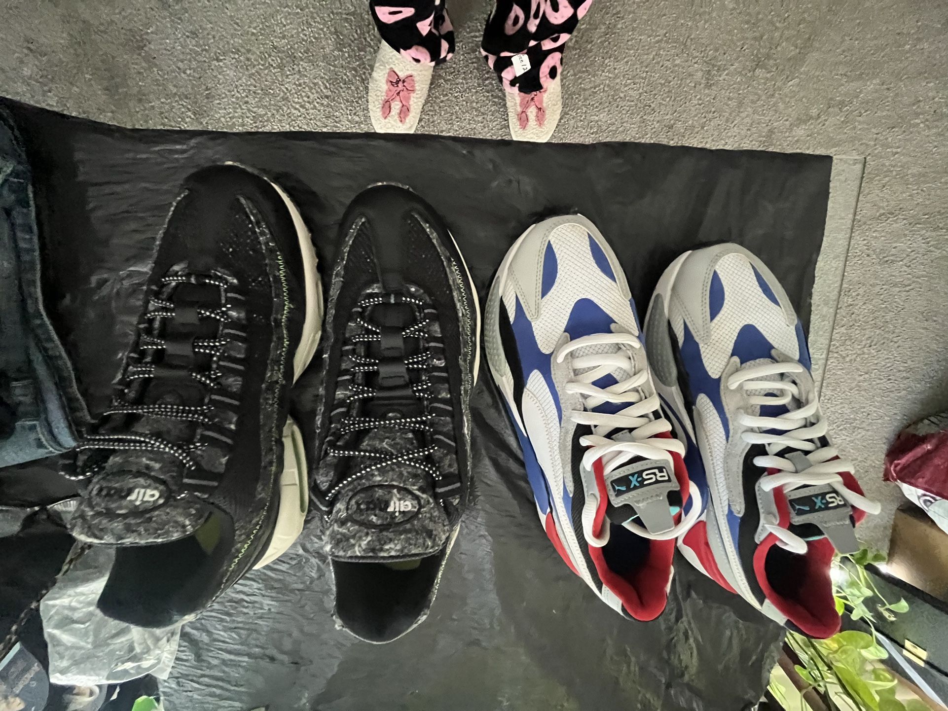 Air Nikes Green & Black Size 10 $95 (( Pumas Red, White, & Blue Size 9.5 $85.. Both Pairs For $165.00!!