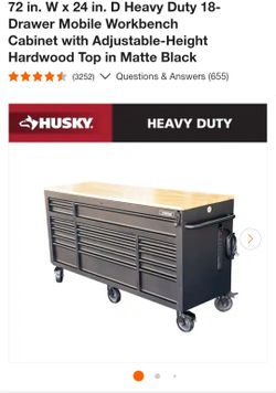 Husky 72 inch heavy duty tool box