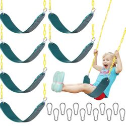 Hollowfly 6 Set Heavy Duty Swing Seat with 66" Chain Playground Swing Set Accessories Replacement with Snap Hooks Heavy Duty Chain Backyard Swing Set 