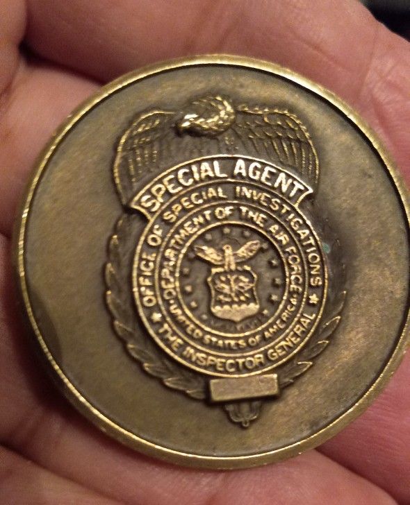 Air Force Special Agent Brass Coin 1 1/2" Dia