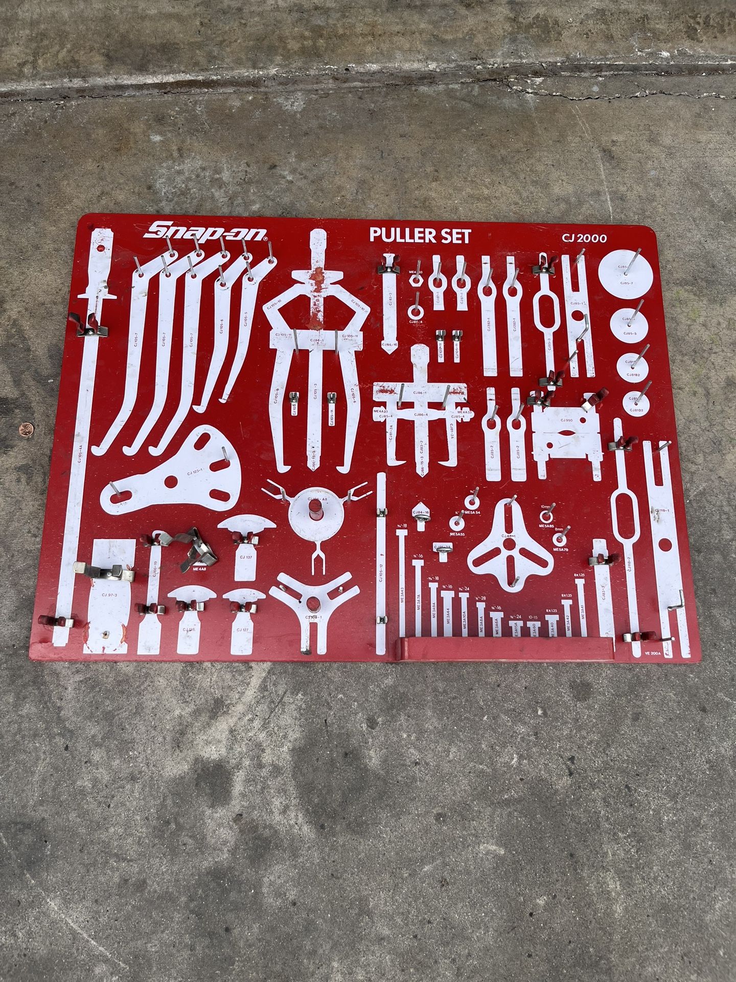 SNAP-ON CJ 2000 PULLER SET RACK BOARD DISPLAY