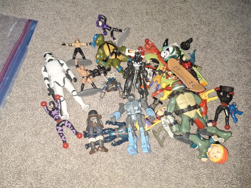 Boy Figurines.  Bag Of Boy Toys