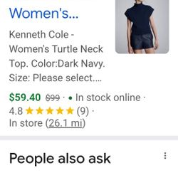 Women's-Kenneth Cole-turtle Neck Top
