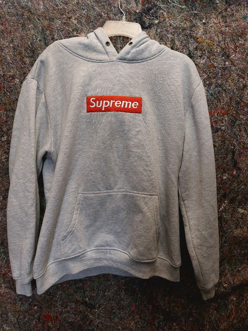 Supreme Box Logo Hooded Sweatshirt Hoodie GREY XXL Made In USA