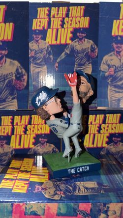 Kike Hernandez Signed “The Catch” Bobblehead
