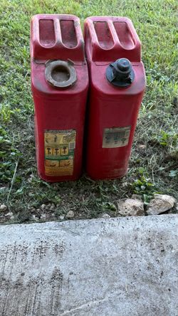 5 gallon Steel gasoline military style Jerry Cans. (Two)