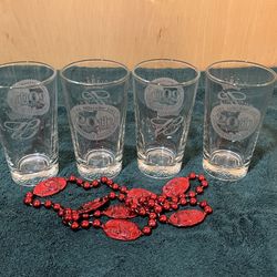 Hooters 20th Anniversary Budweiser Pint Beer Glasses (Set of 4)