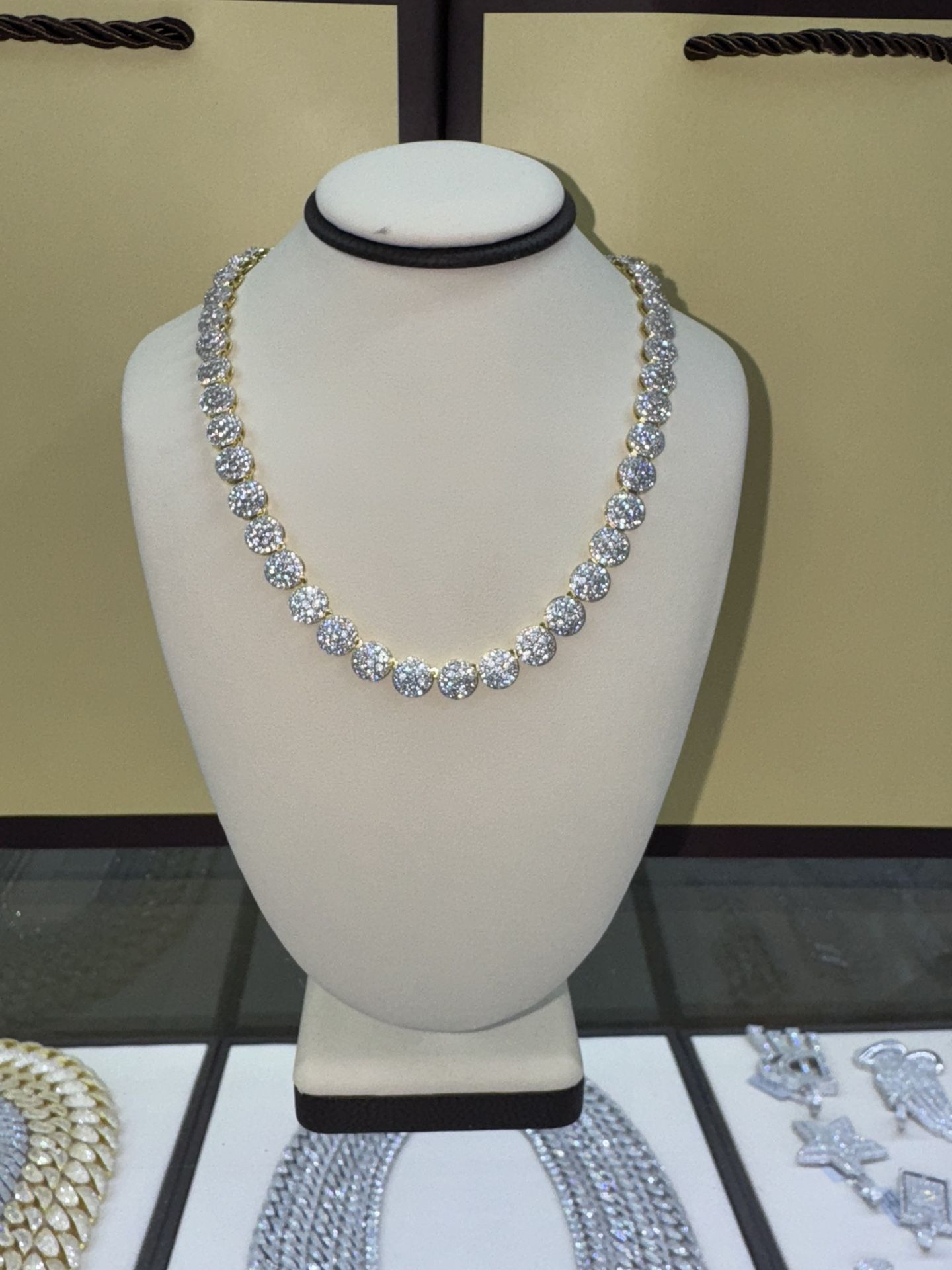 Two-Tone Silver & Gold CZ Diamond Chain