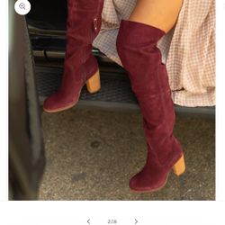Logan Garnet Over The Knee Boots