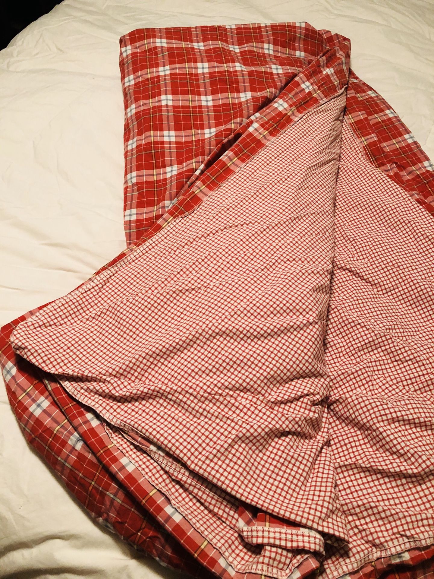 Red Plaid/check Queen Duvet Cover