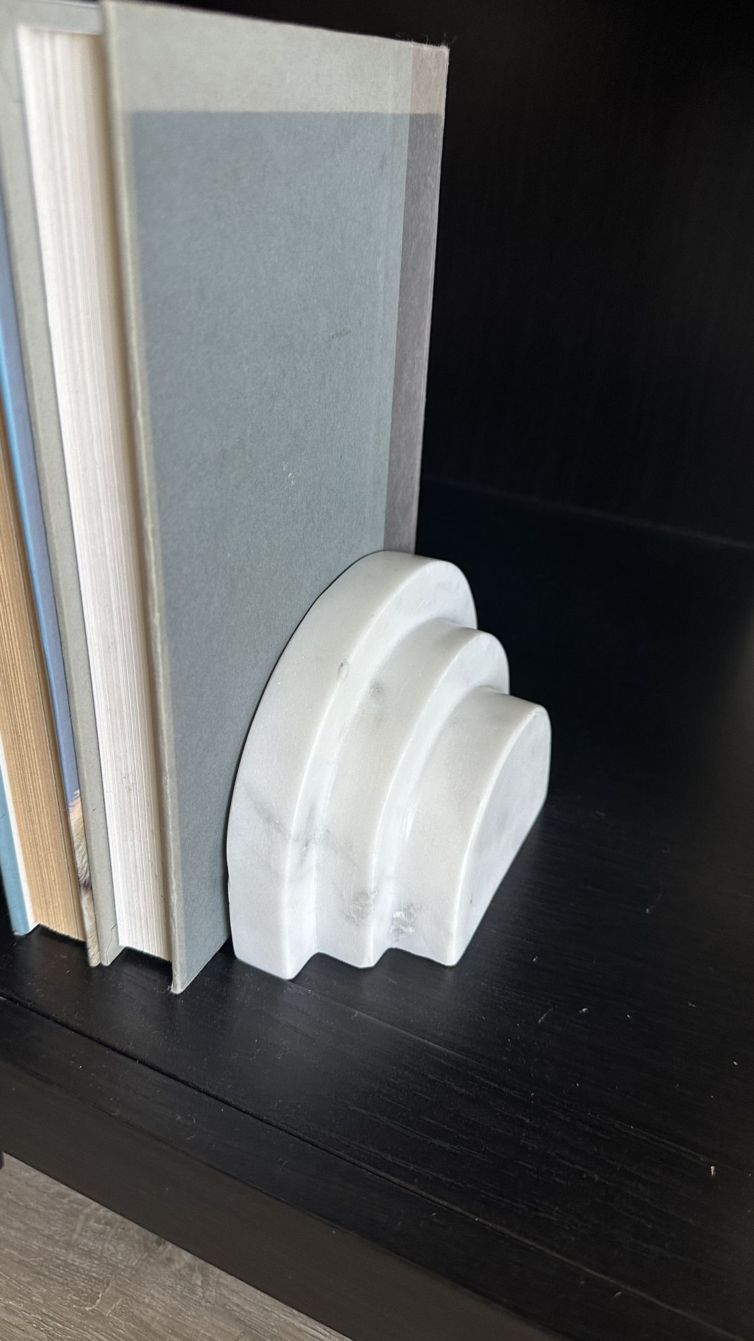 White Marble Stepped Bookend