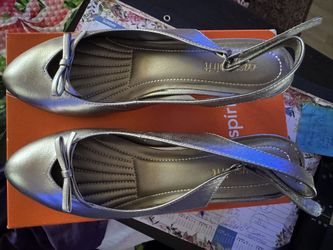 East spirit Dressy Sling Shoes, Silver 8W