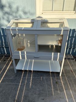 Large White Hamster Cage with hamster wheel and water feed