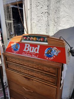 Vintage 80's  Bud Beer Billiard Balls Pool Table Bar Home Lamp