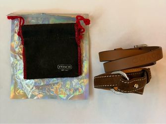 Coach Brown Leather Wrap Bracelets Adjustable one vintage made in Italy 2 pieces