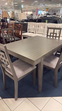Dining Set Gray Finish