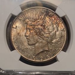 1926 S Peace Dollar NGC MS61 Obverse Toning