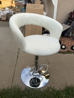 Swivel Bar Stool - PU Leather Counter Height Bar Chairs w/Hollowed Back, Adjustable Height, Footrest & Metal Base, Modern Armless Barstools for Kitche