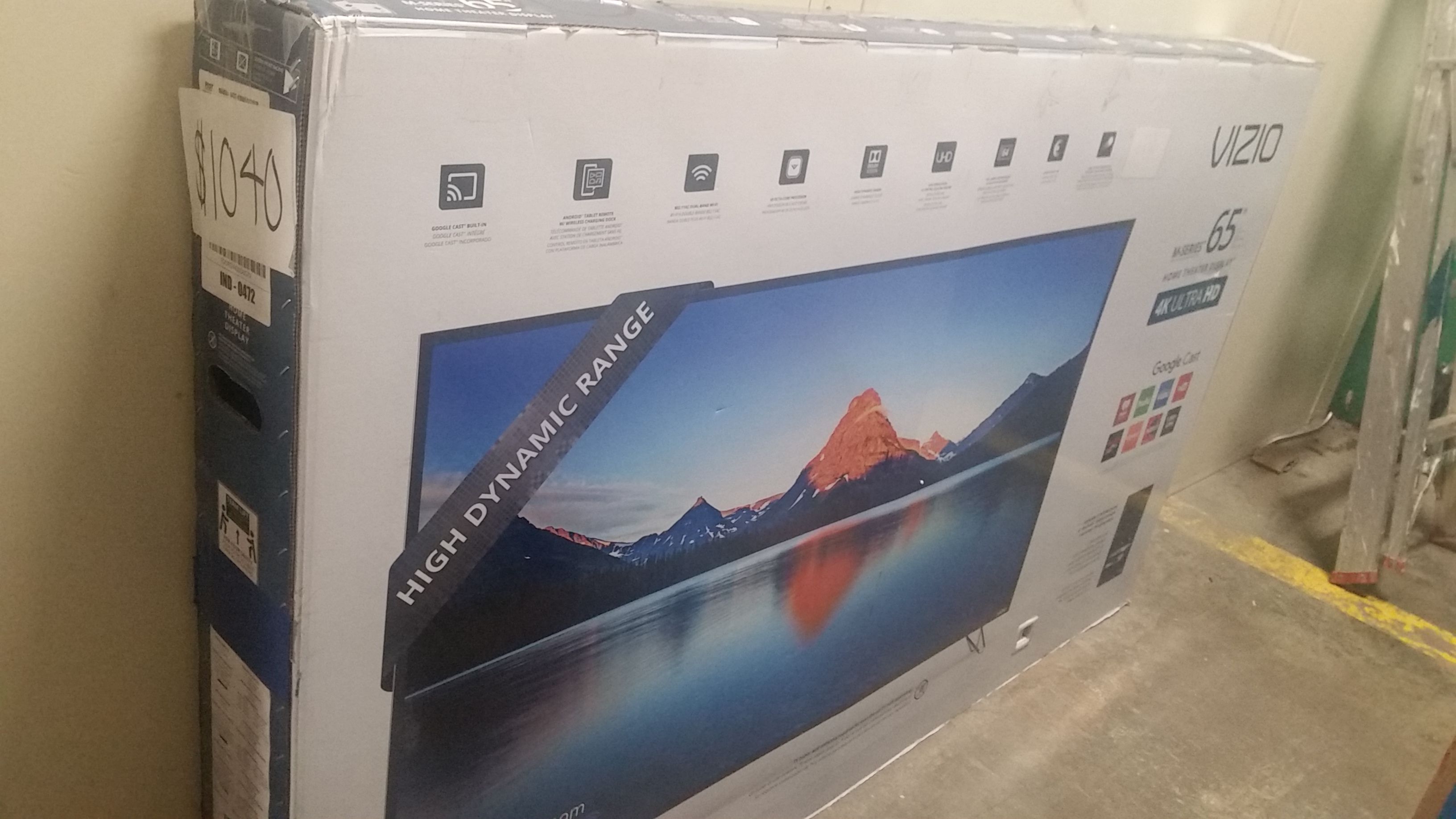 New vizio 65" ultra HD 4k smart tv with home theatre display