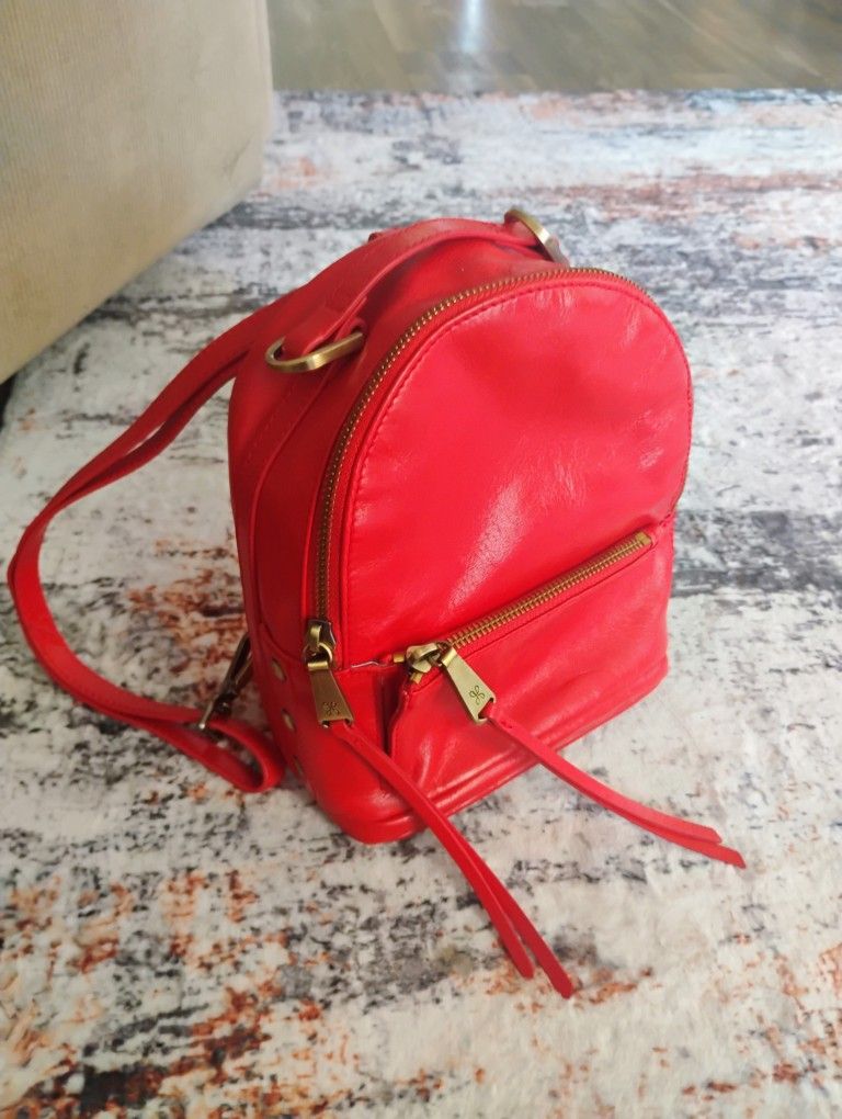 Hobo Brand (Designer) Genuine Red Leather Backpack/Purse